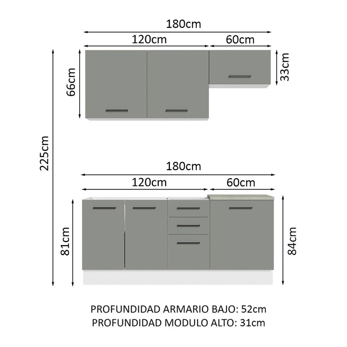 MADESA - Mueble de Cocina Integral Agata 180 cm 03