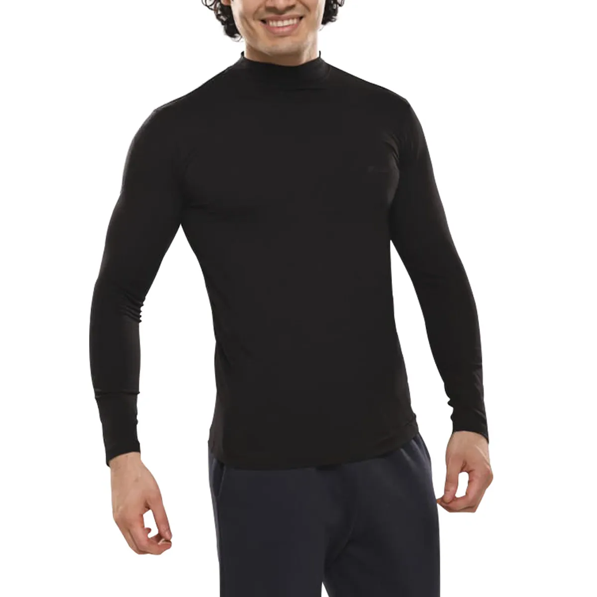 FILA - Polo Manga Larga Fila Cuello Alto Negro