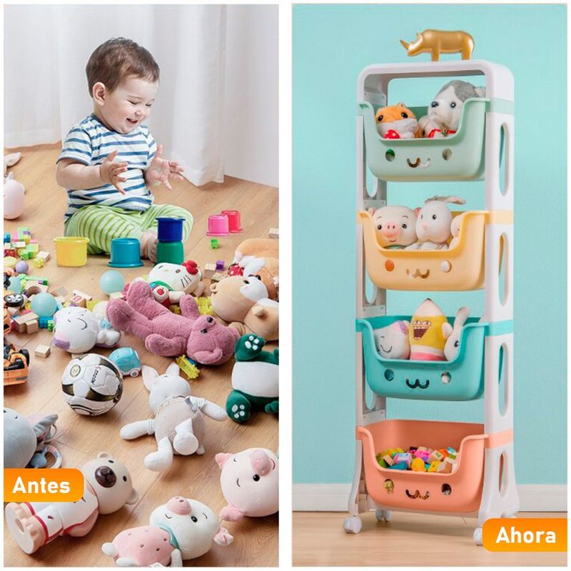 GENERICO - Organizador estante multifuncional 4 niveles kawaii niños