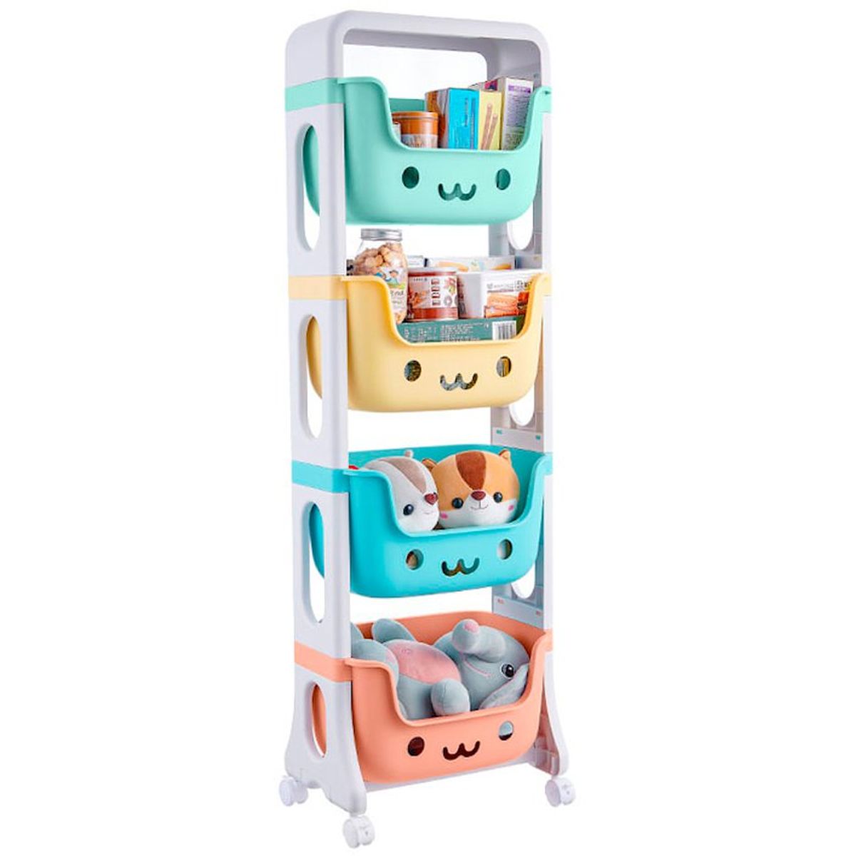 GENERICO - Organizador estante multifuncional 4 niveles kawaii niños