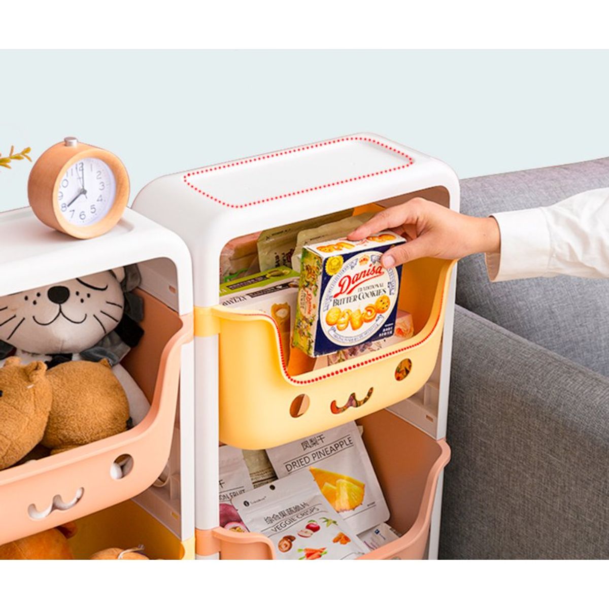 GENERICO - Organizador estante multifuncional 3 niveles kawaii niños