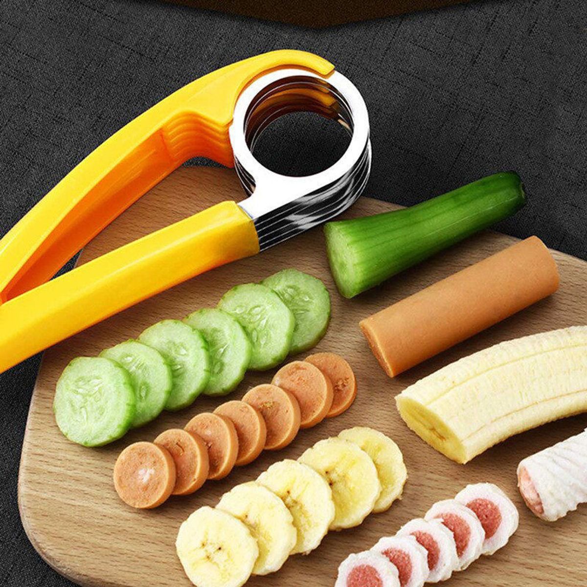 Cortador plátano salchicha pepino cortar banana cocina, marca GENERICO - Foto Principal