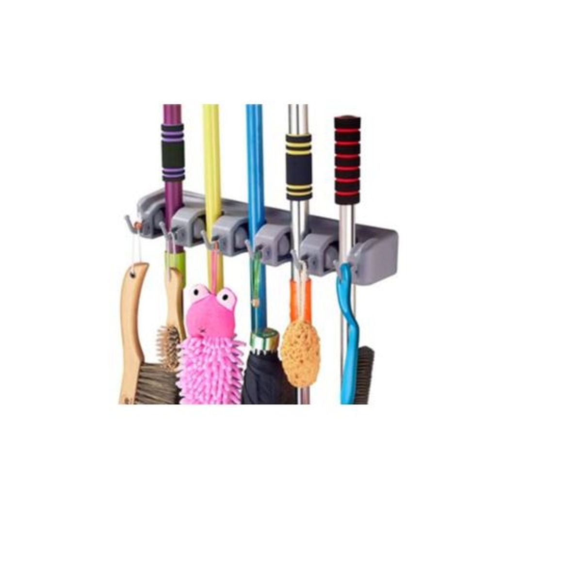 GENERICO - Soporte organizador para escobas 5 espacios