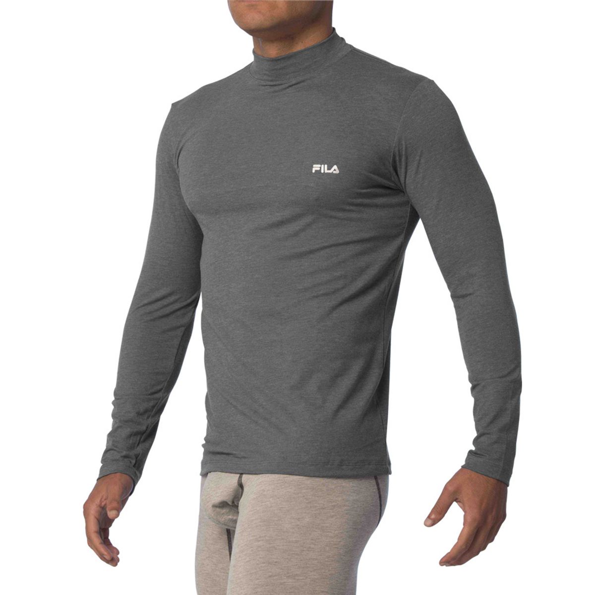 FILA - Polo Manga Larga Fila Cuello Alto Plomo Oscuro