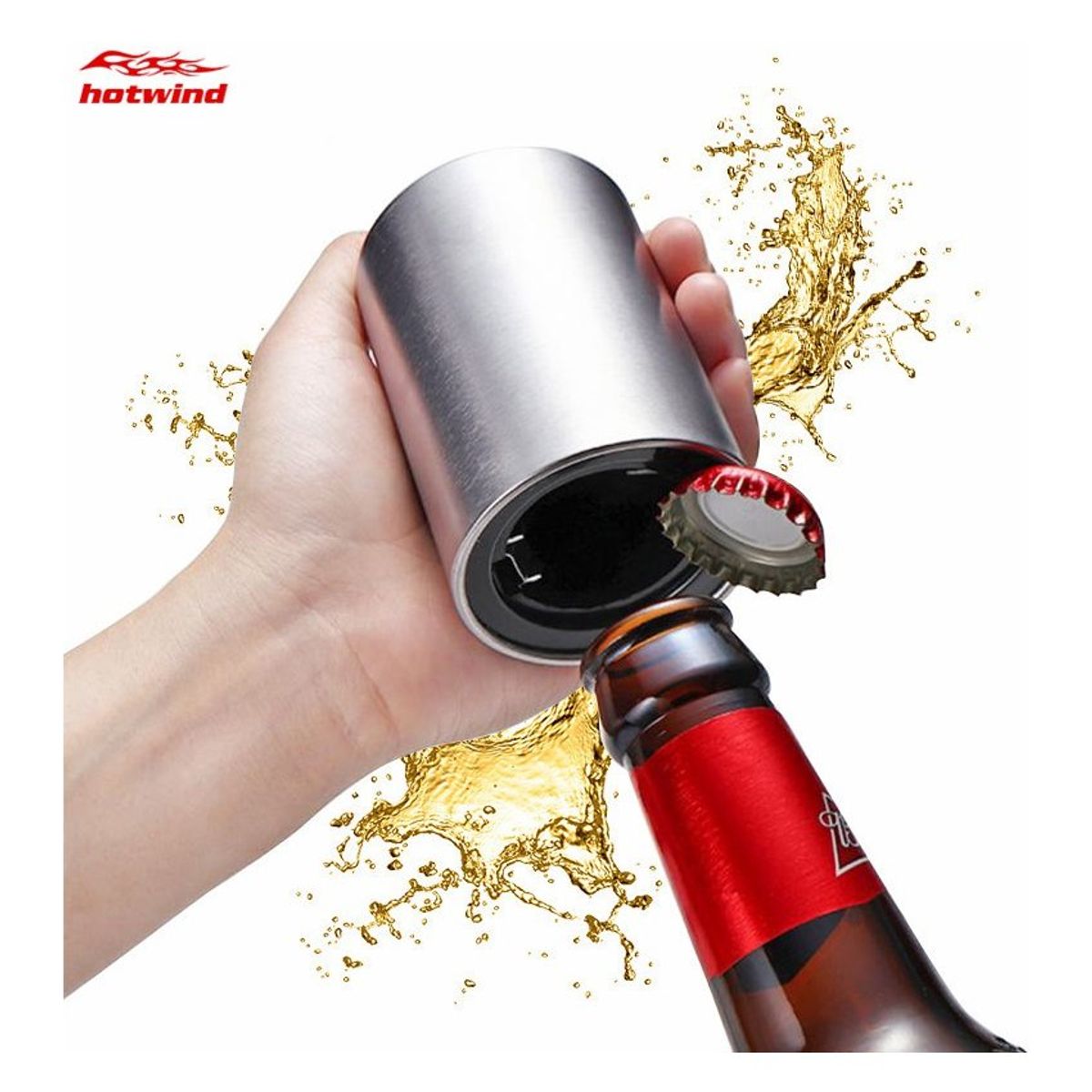 GENERICO - Abridor magnético de bebidas de acero inoxidable