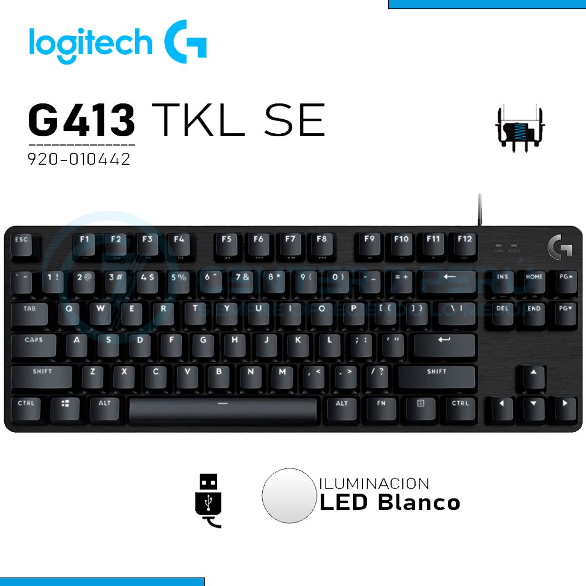 LOGITECH - TECLADO LOGITECH G413 TKL SE BLACKLIGHT MECHANICAL GAMING BLACK