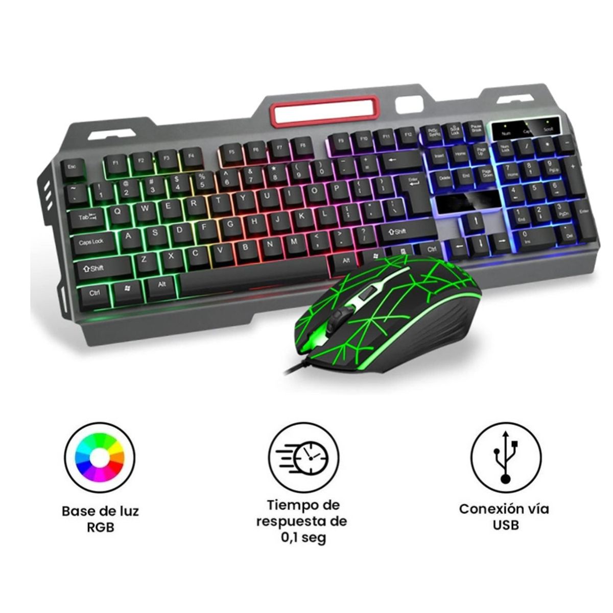 SEISA - Kit Teclado Y Mouse Gamer Alámbrico Retroiluminado