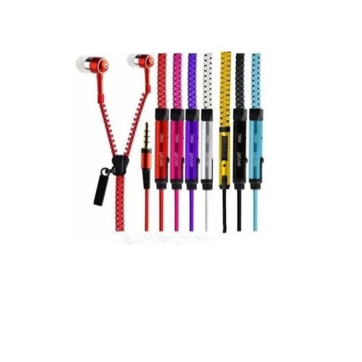 GENERICO - Audífono 35mm cremalleracierre stereo zipper universal - rojo