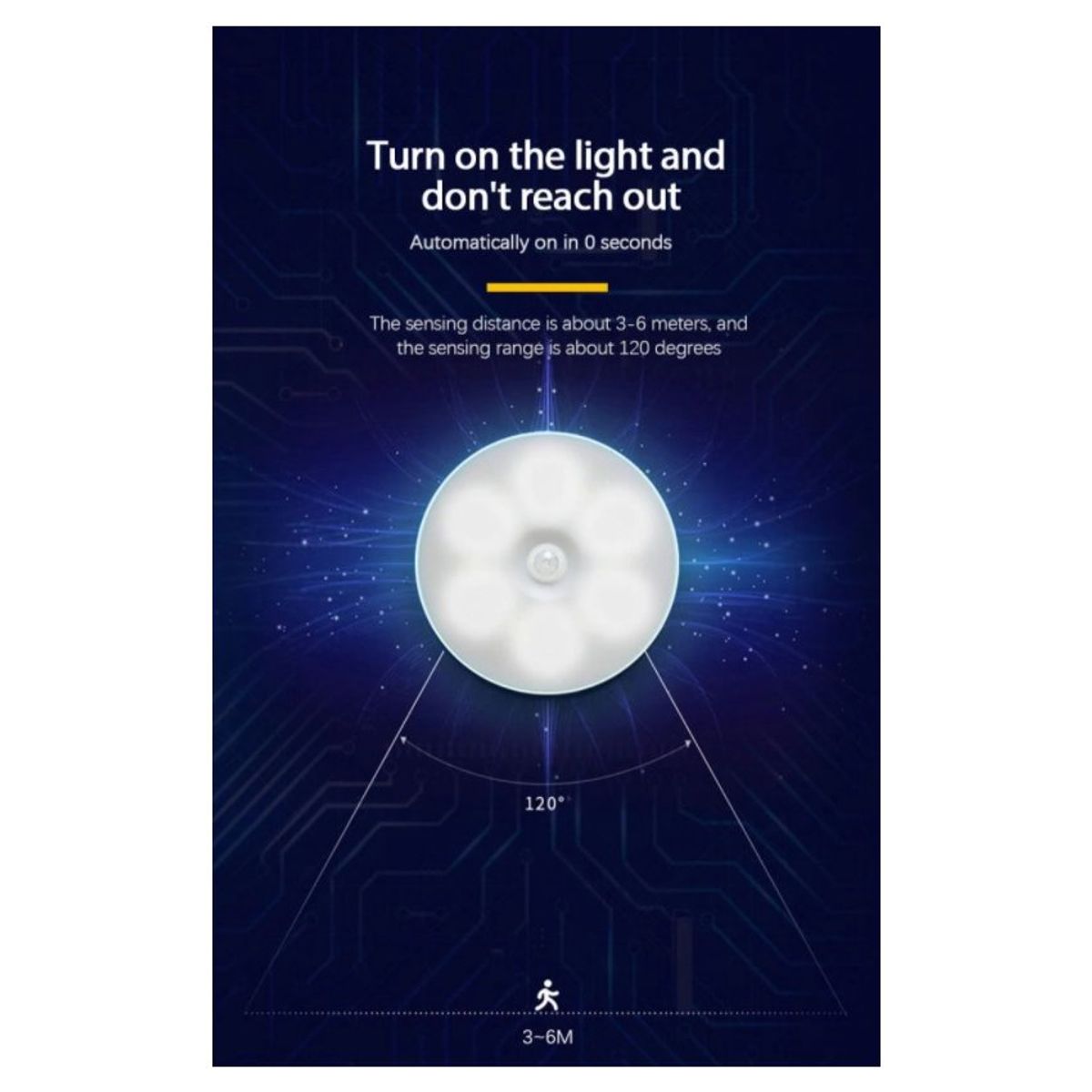 GENERICO - Luz led inteligente reflector sensor de movimiento noche recargable