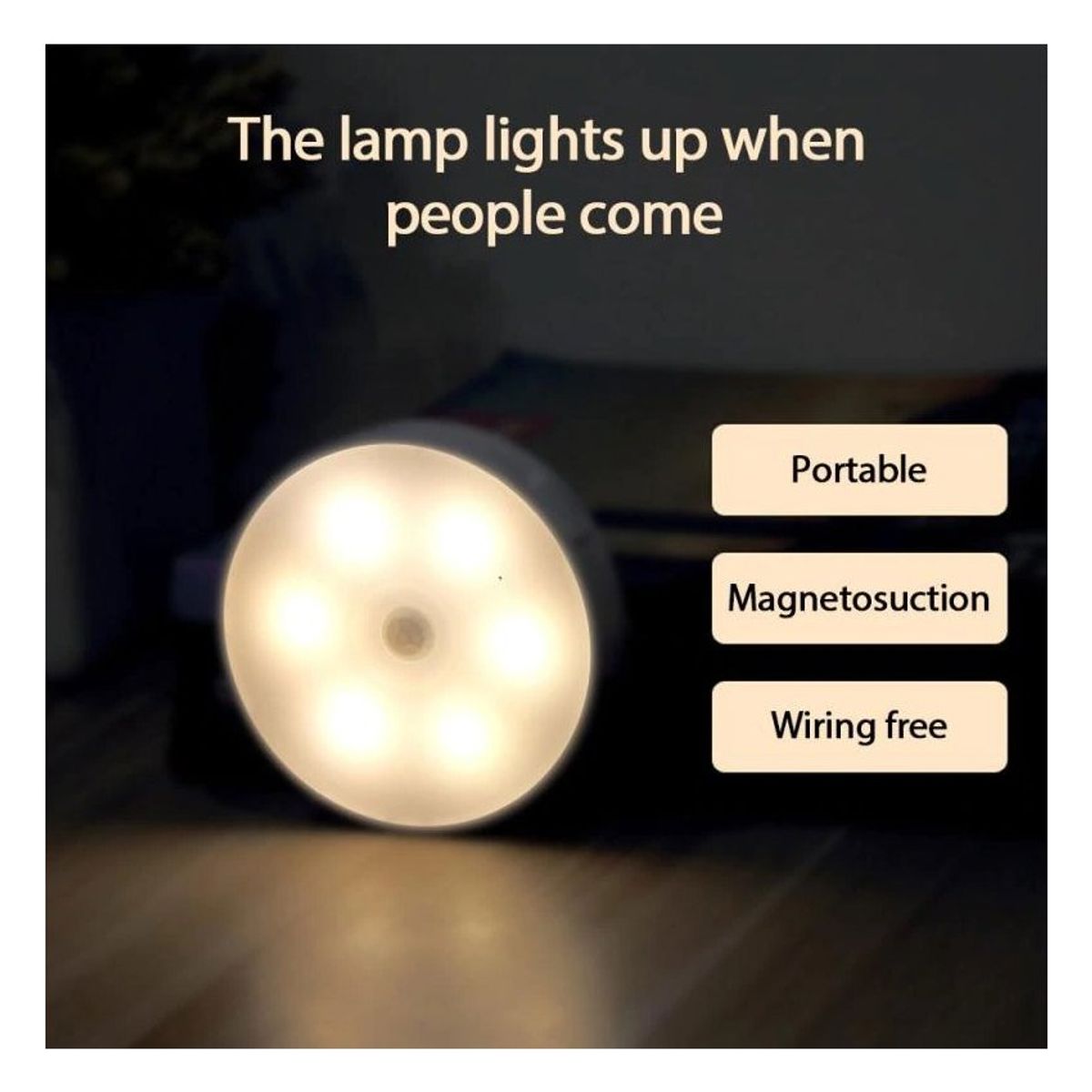 GENERICO - Luz led inteligente reflector sensor de movimiento noche recargable
