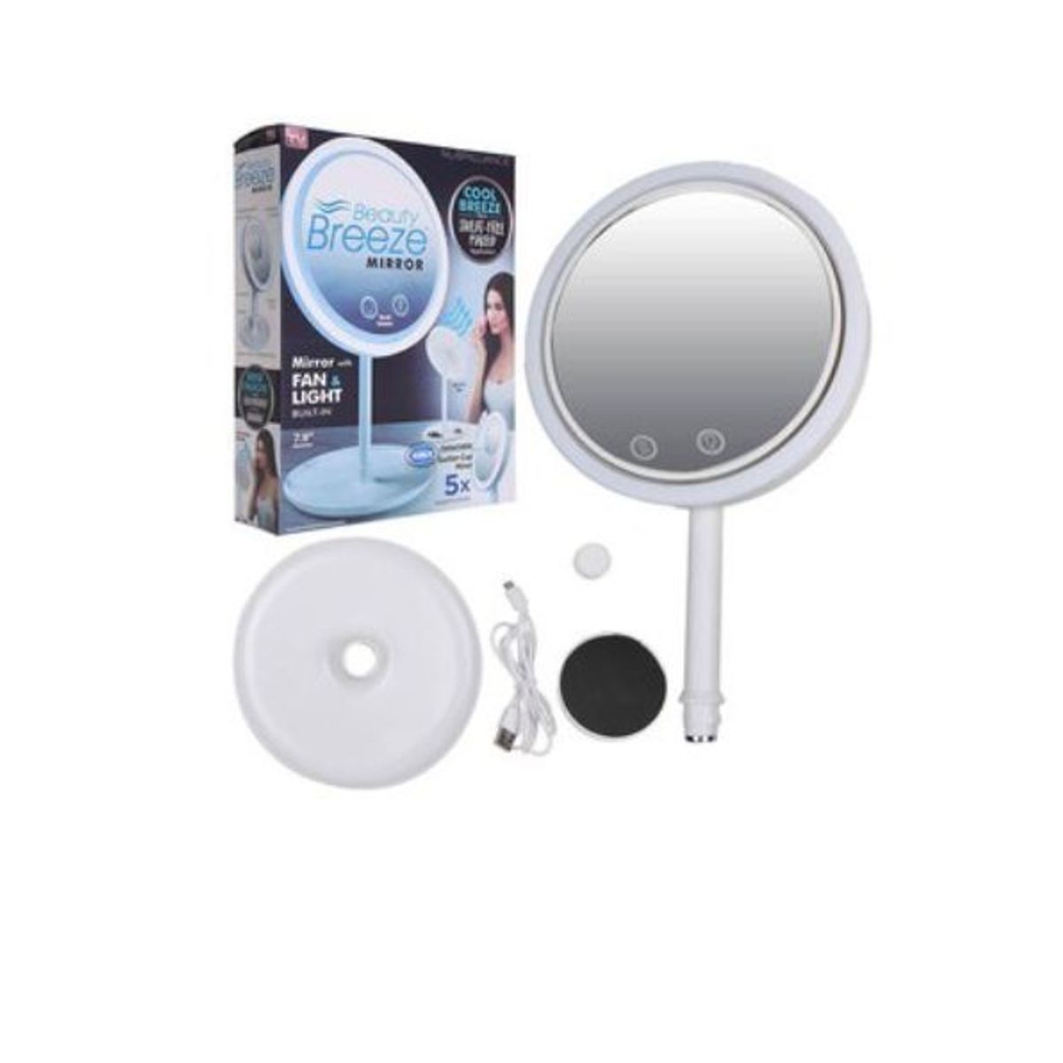 GENERICO - Espejo 3 en 1 con Luz LED/ Ventilador/Espejo de Aumento