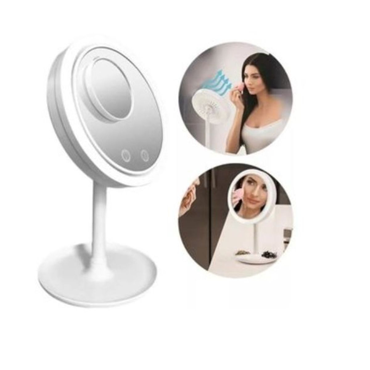 GENERICO - Espejo 3 en 1 con Luz LED/ Ventilador/Espejo de Aumento