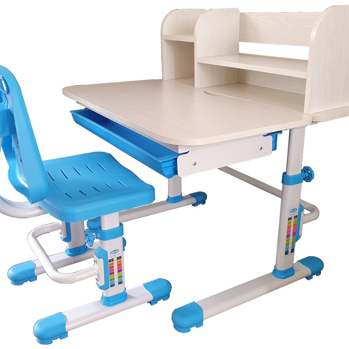GENERICO - Escritorio Para Niños Regulable En Altura Con Silla - Azul