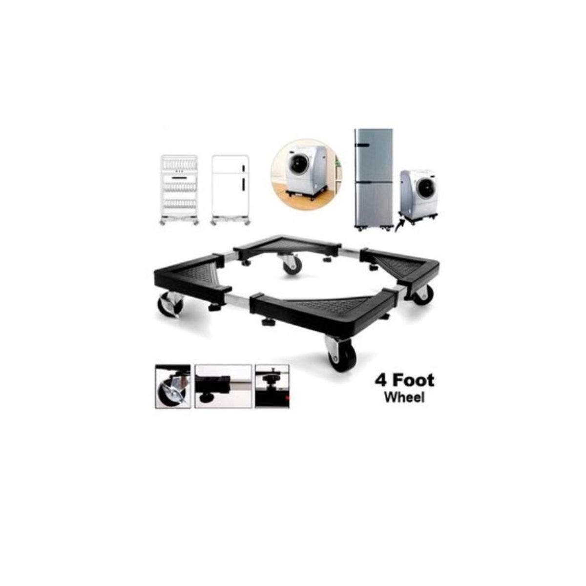 GENERICO - Soporte base metal movible con ruedas para lavadora y refrigeradora