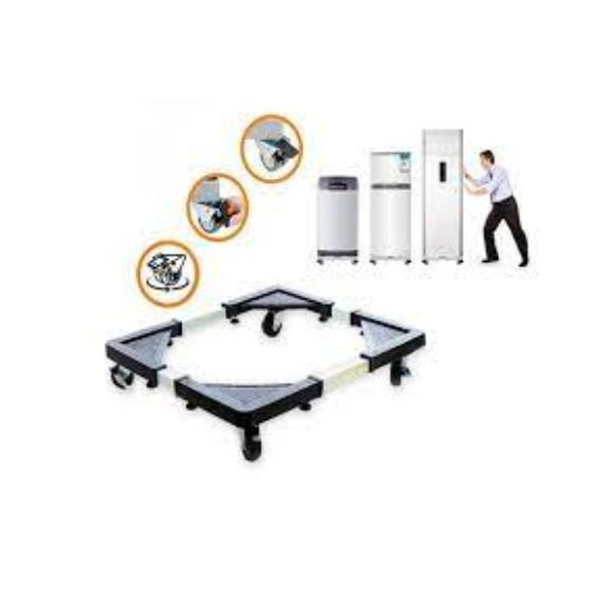 GENERICO - Soporte base metal movible con ruedas para lavadora y refrigeradora