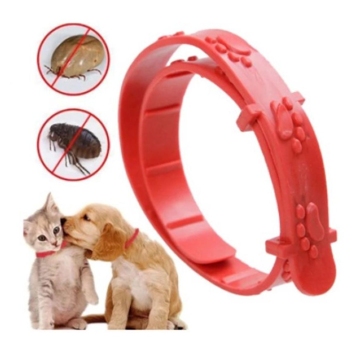 GENERICO - Collar anti pulgas para mascotas de goma para perros gatos