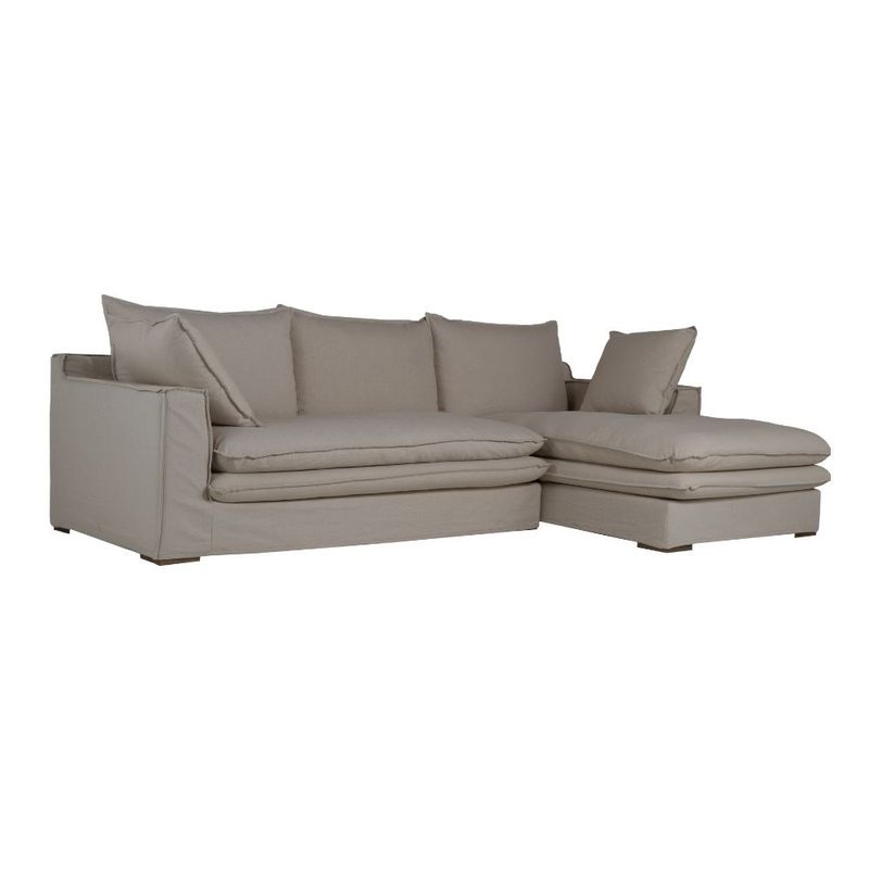NIHM - Sofá Seccional 3 Cuerpos Kikko Beige