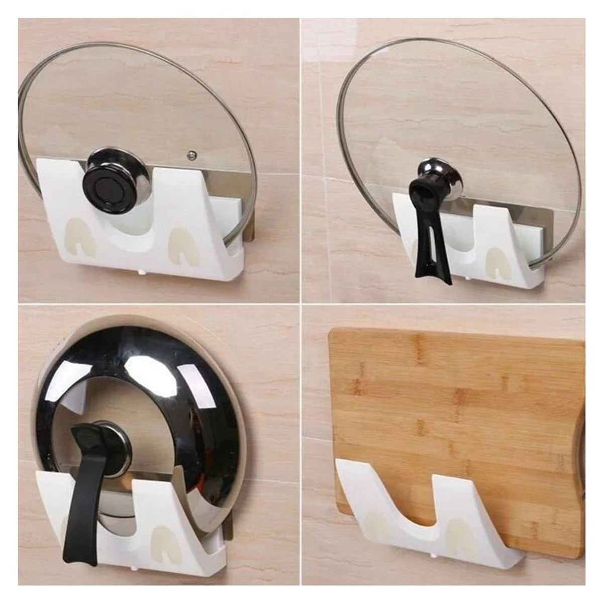 GENERICO - Organizador colgador de tapas de olla y soporte de tablas de picar