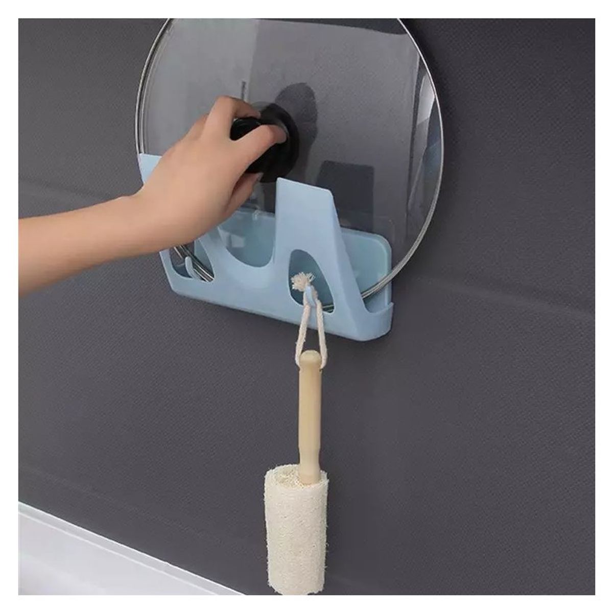 GENERICO - Organizador colgador de tapas de olla y soporte de tablas de picar