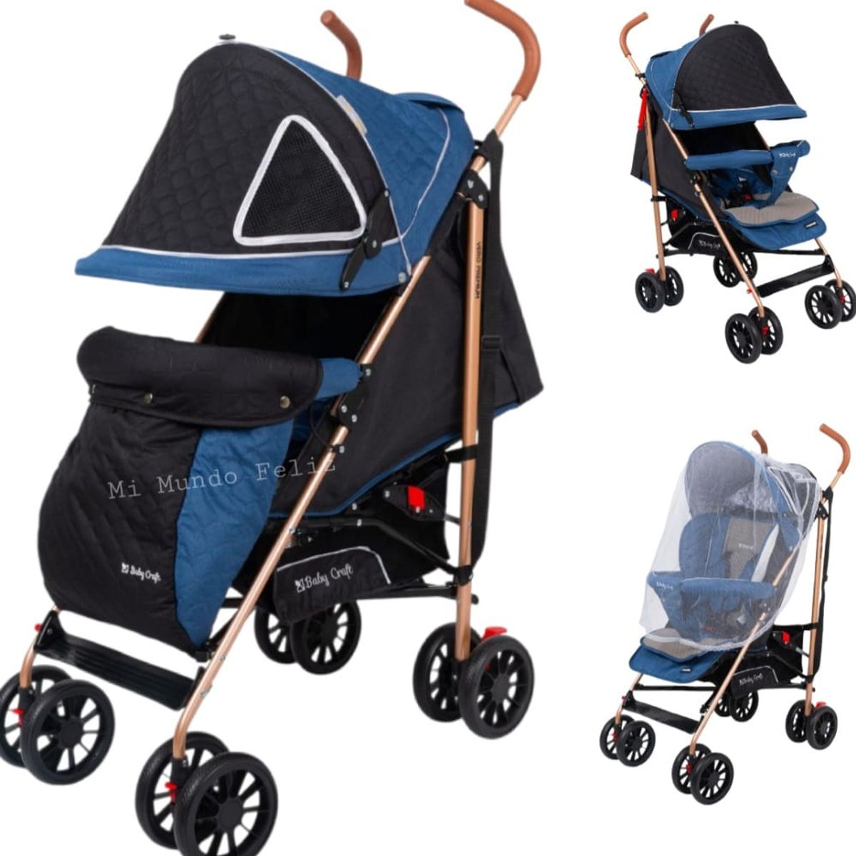 BABY HAPPY - New Coche baston para bebe ven conmigo negro con Azul