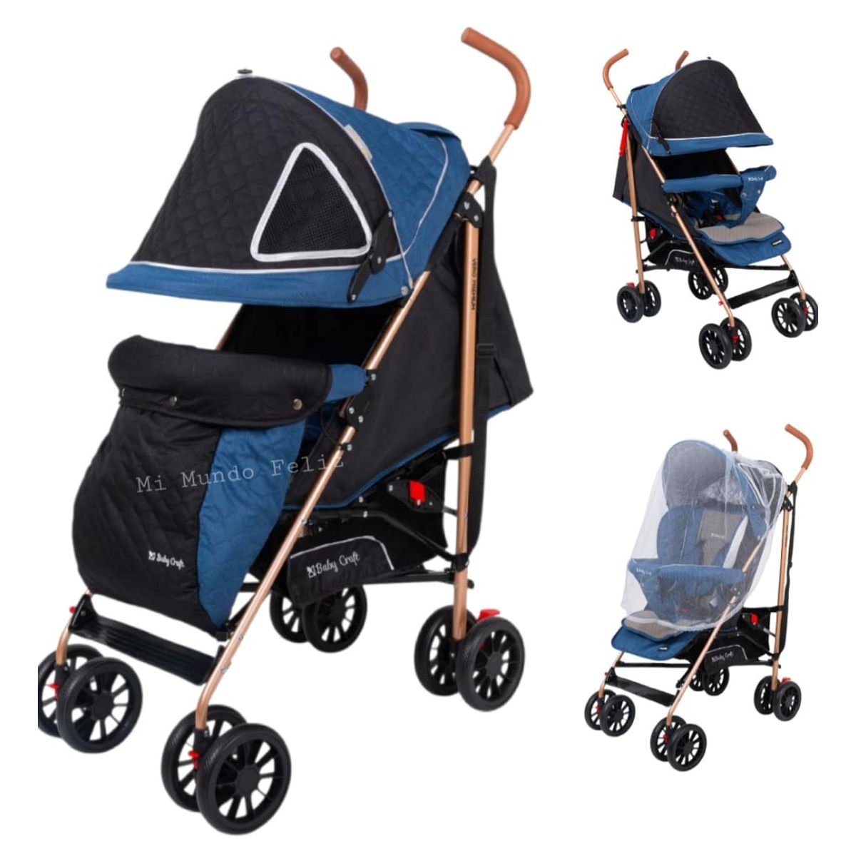 BABY HAPPY - New Coche baston para bebe ven conmigo negro con Azul