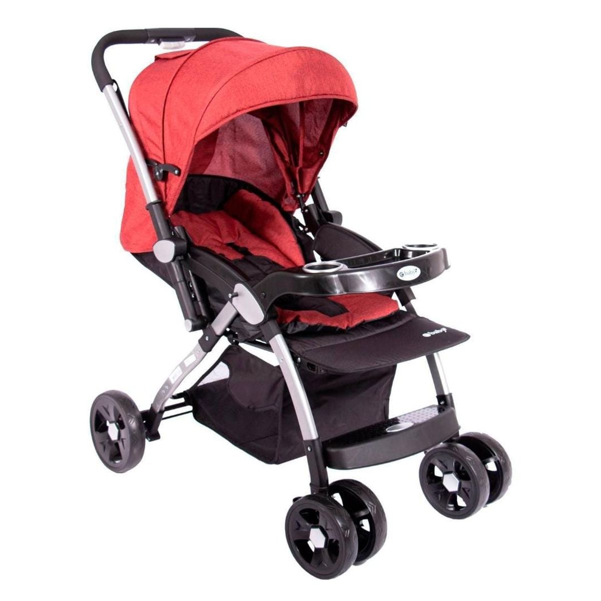 EBABY - Coche para Bebe Ven Conmigo con Cubrepies Rojo