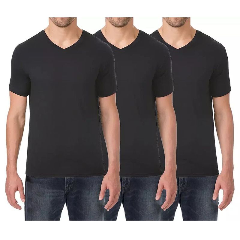 BOSTON - Pack x3 Polo Boston Cuello V  Negro.