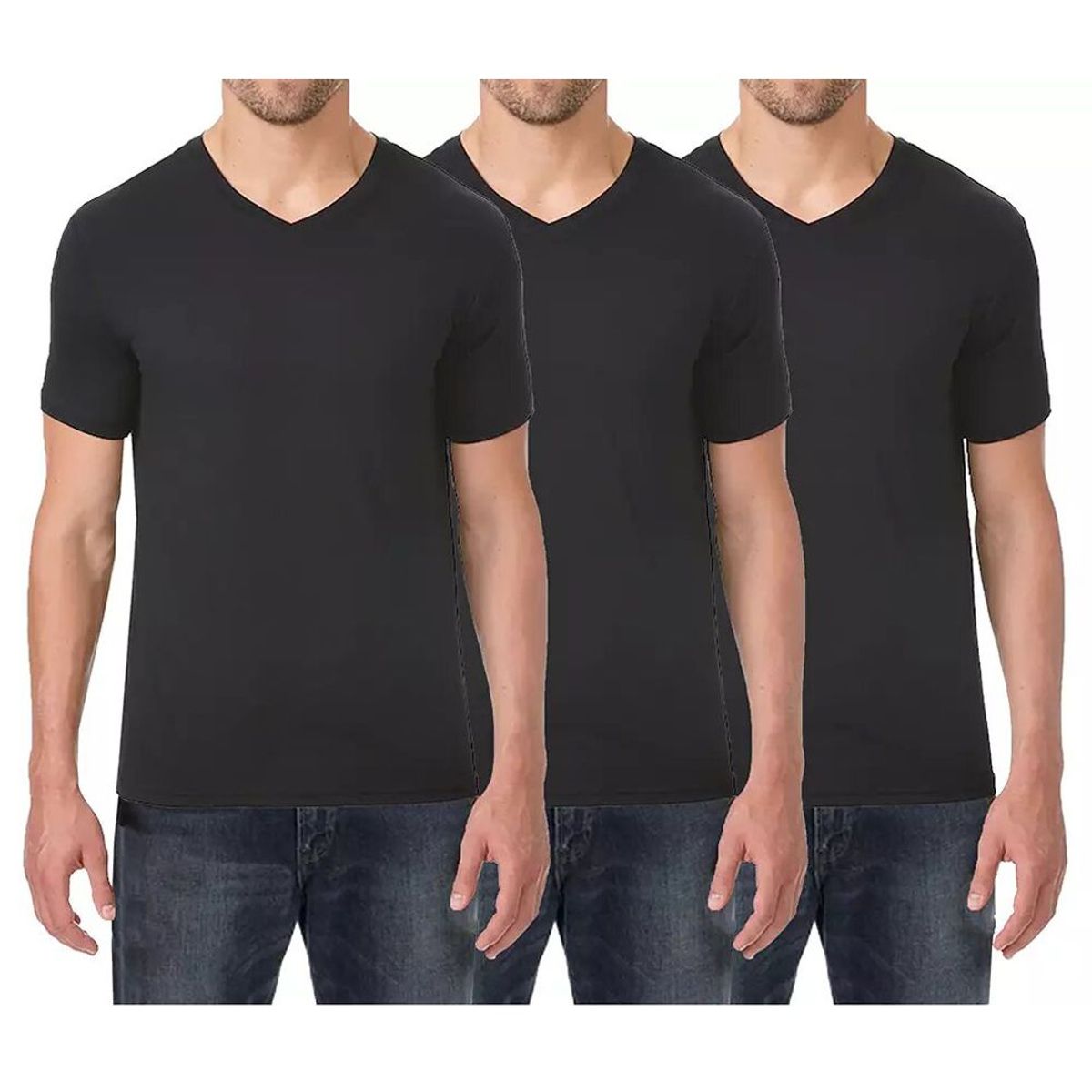 BOSTON - Pack x3 Polo Boston Cuello V  Negro.