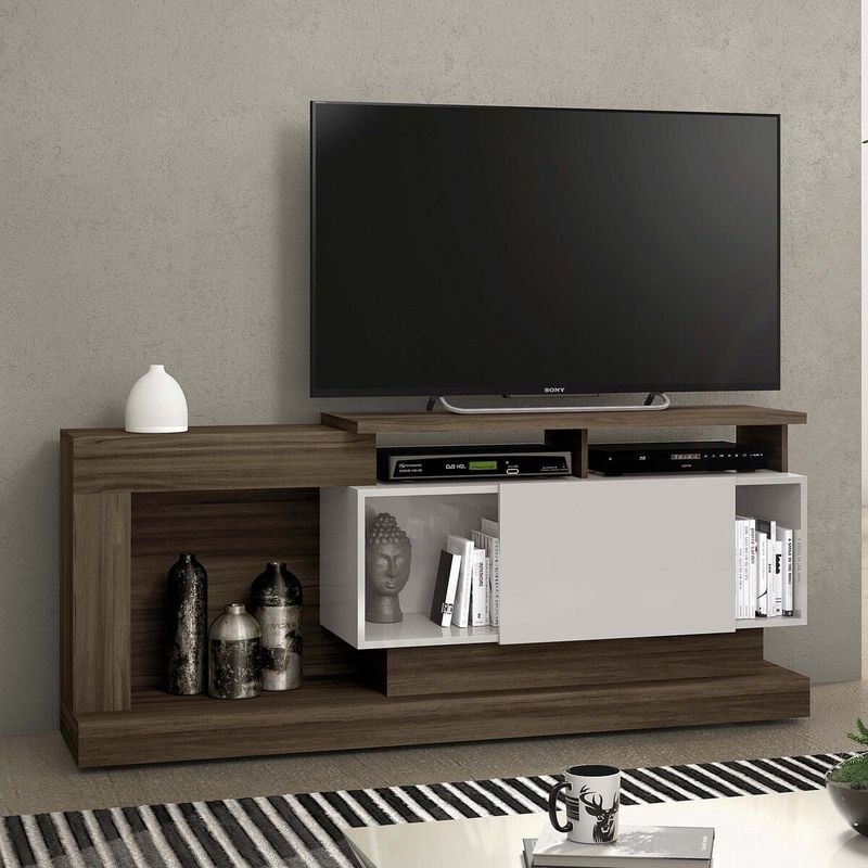 SOPORTEX - Mesa de TV 55 PRADA MDP Café-Blanco