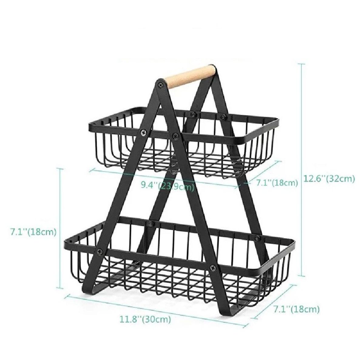 OTTOWARE - Cesta de Almacenamiento de Frutas y Verduras de 2 Niveles