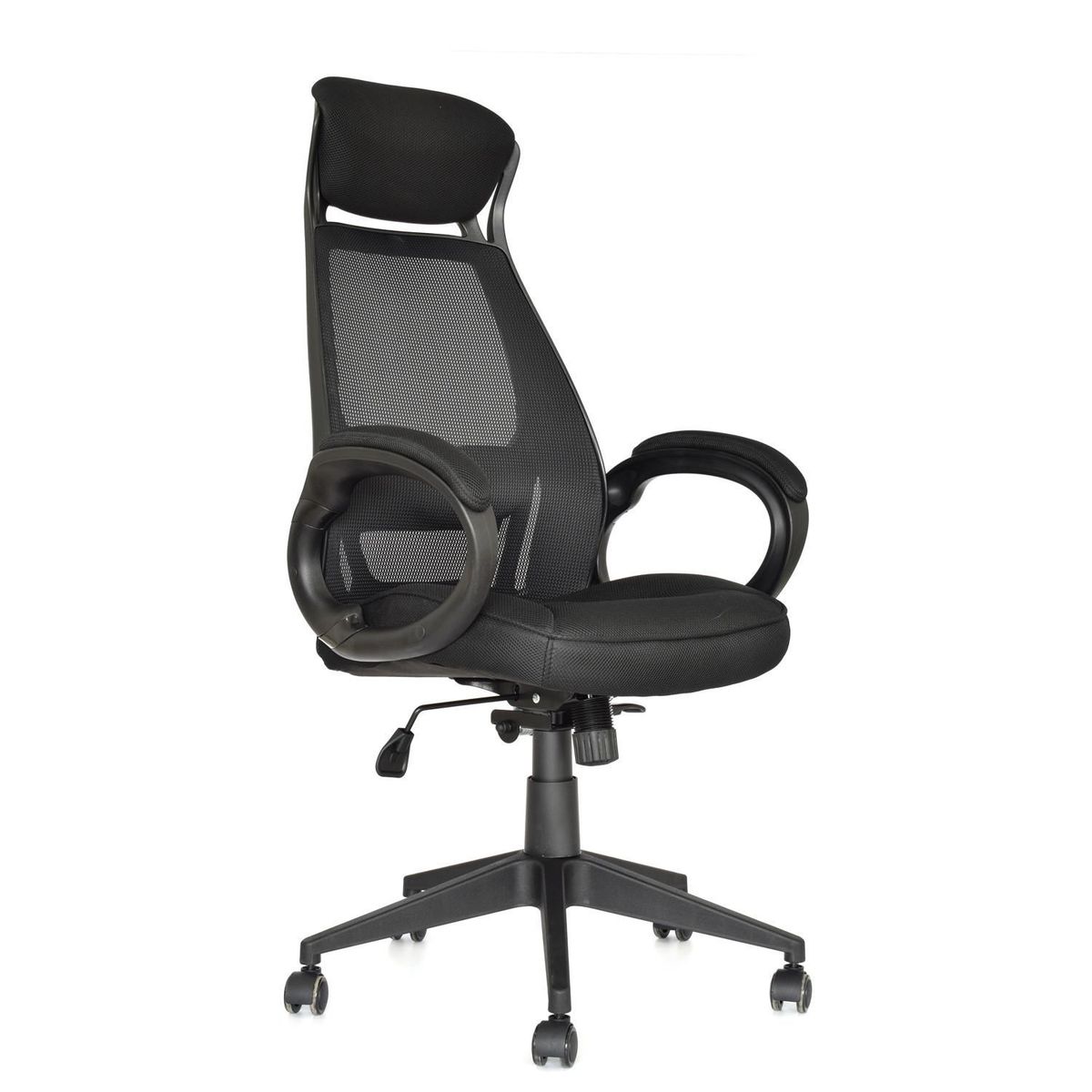 BONNO - Sillon De Escritorio Dayton Reclin Negro Con Cabecero Bonno