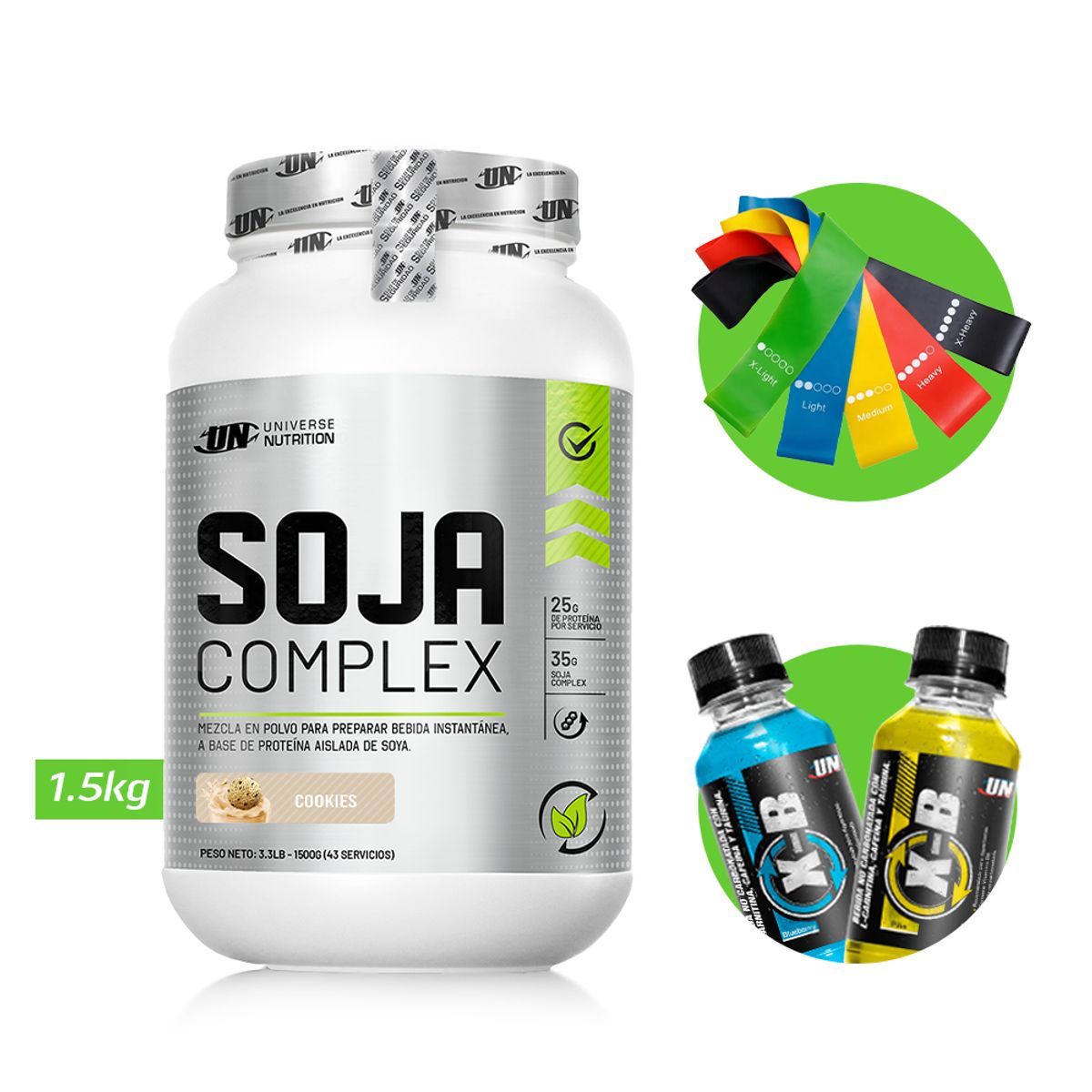 UNIVERSE NUTRITION - SOJA COMPLEX PROTEINA VEGANA UN 1.5 KG COOKIES +REGALOS