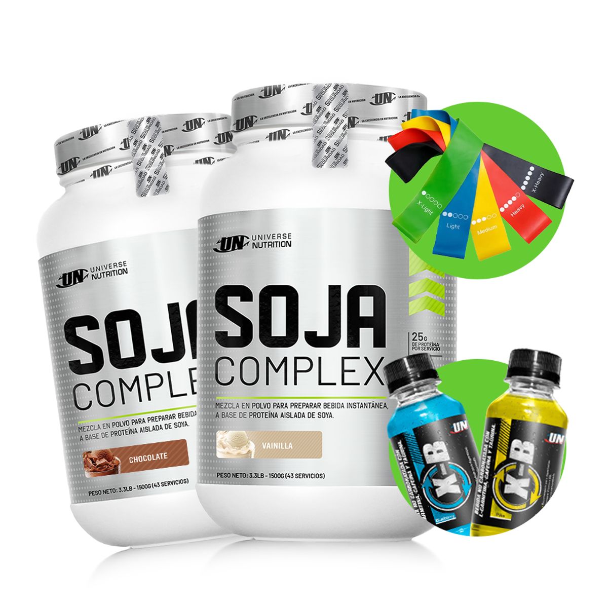 UNIVERSE NUTRITION - 02 soja complex 1.5kg proteína un + regalos