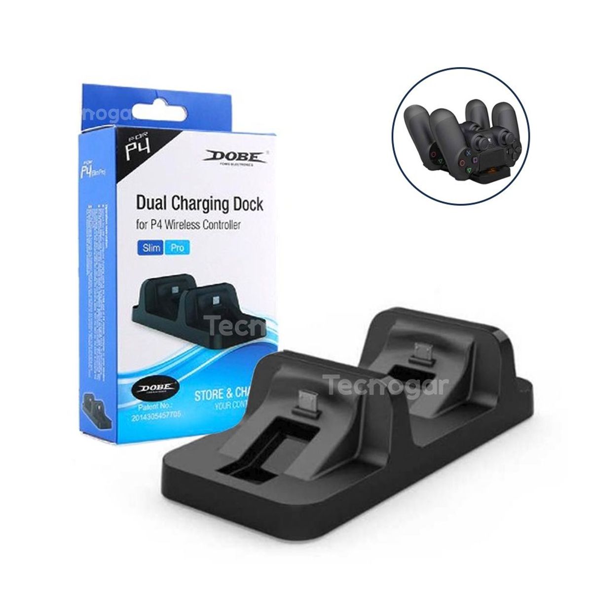 DOBE - Cargador de Mandos Ps4 Dual Shock Playstation 4 Control de Carga