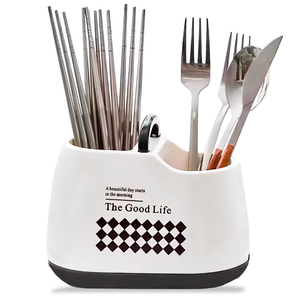 MINARI - Organizador Escurridor Porta Cubiertos Utensilios de Cocina BL 403C