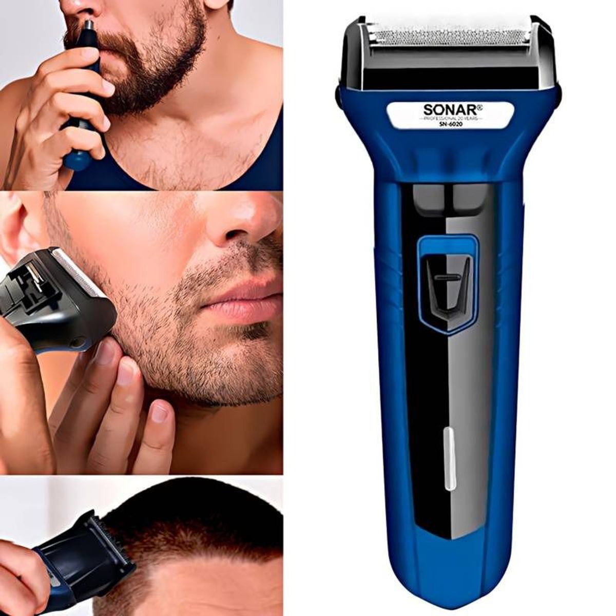 SONAR - Máquina de Afeitar Inalámbrica 3 en 1 para Nariz Barba y Cabello