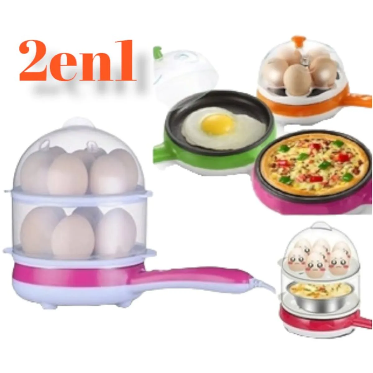 GENERICO - Hervidor y freidor de huevos electrico 2 en 1 multifuncional