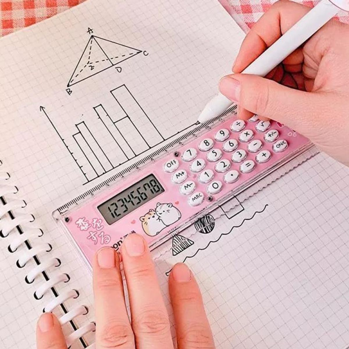 GENERICO - Calculadora kawai regla portátil de 15 cm