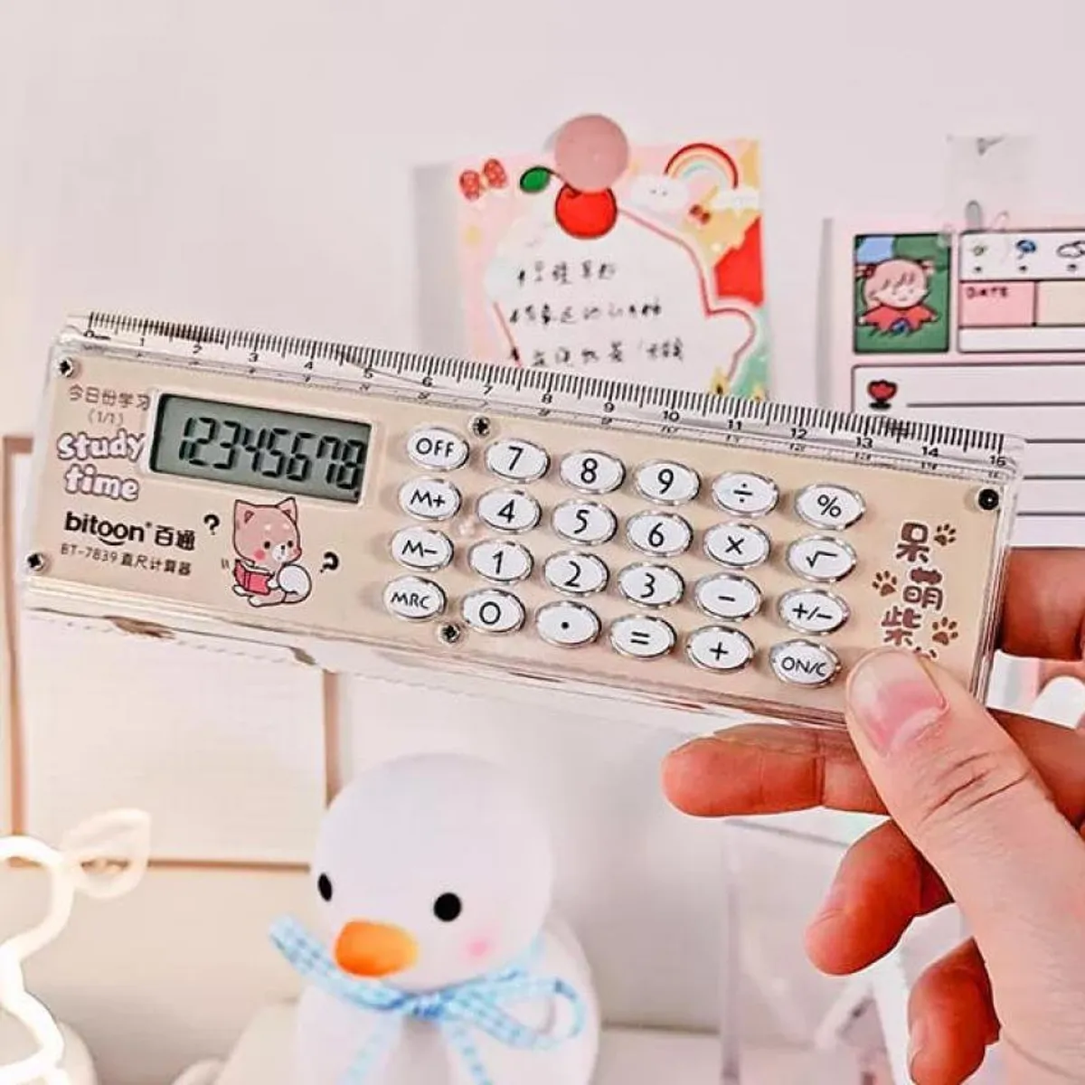 GENERICO - Calculadora kawai regla portátil de 15 cm