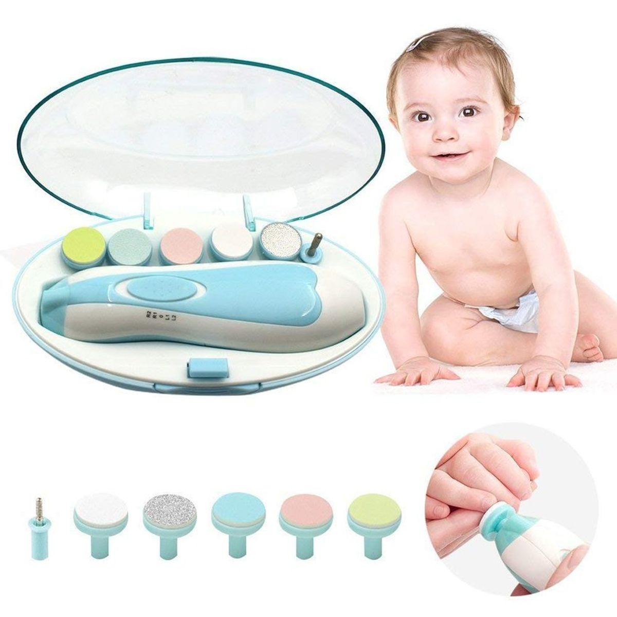 GENERICO - Limador bebes corta uñas set eléctrico baby care de tijeras para niños -