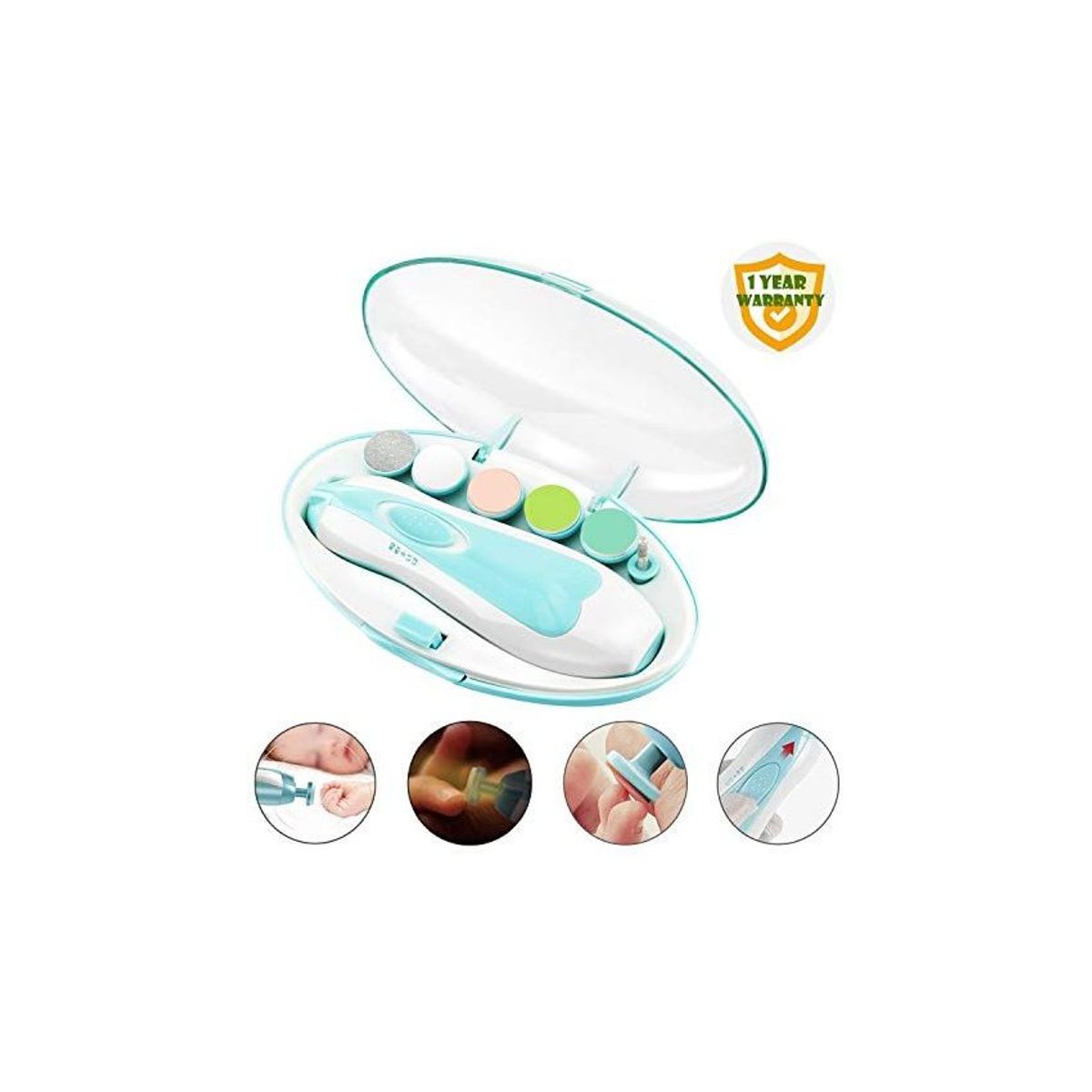 GENERICO - Limador bebes corta uñas set eléctrico baby care de tijeras para niños -