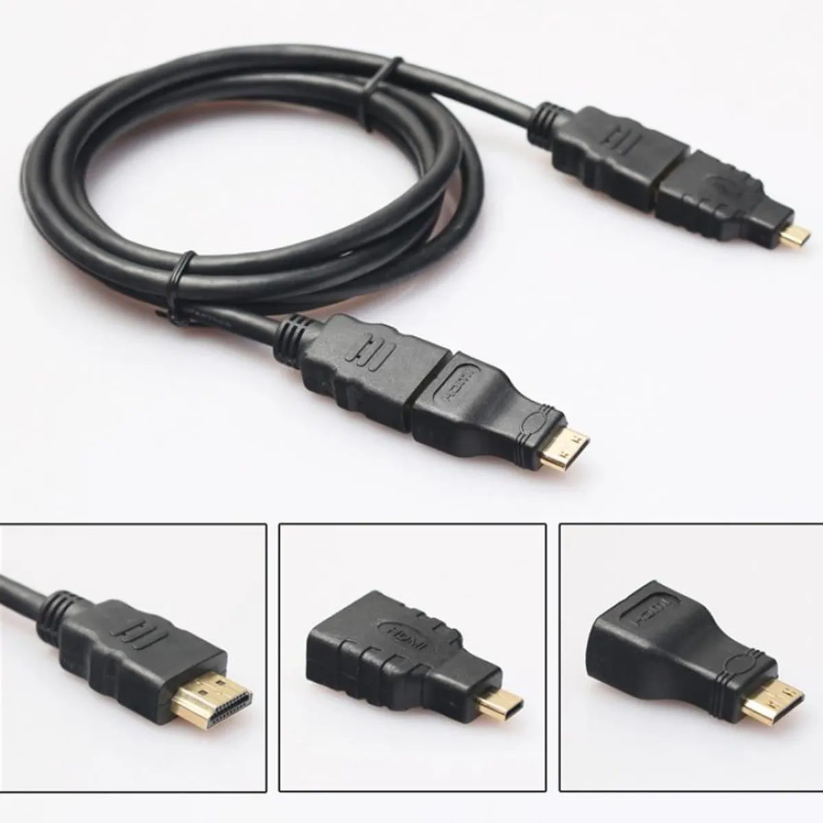 OEM - Cable HDMI - HDMI Multiple 3 en 1 + AdaptadoreS Mini, Micro HDMI