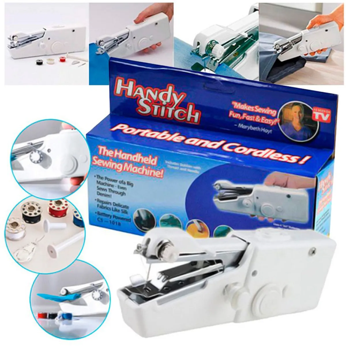 GENERICO - Mini maquina de cocer a pilas portatil fácil de usar