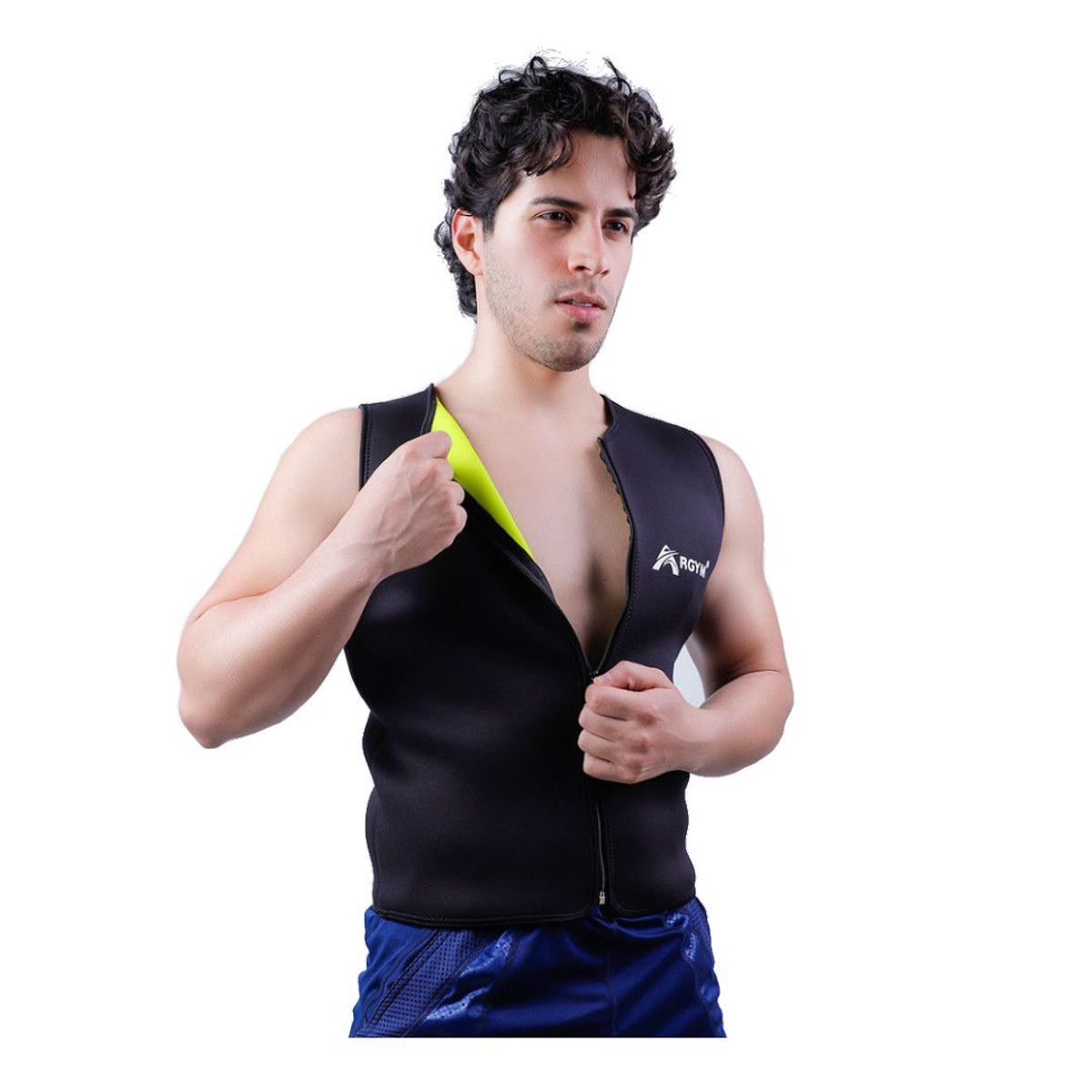 ARGYM - Chaleco Reductor Neotex ARGYM para Hombre con Cierre Moldeador Térmico Deportivo