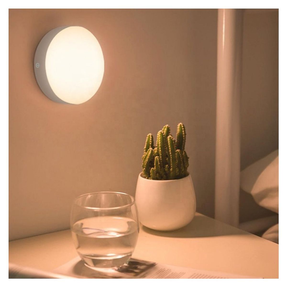 GENERICO - Luz led inteligente reflector circular sensor movimiento noche