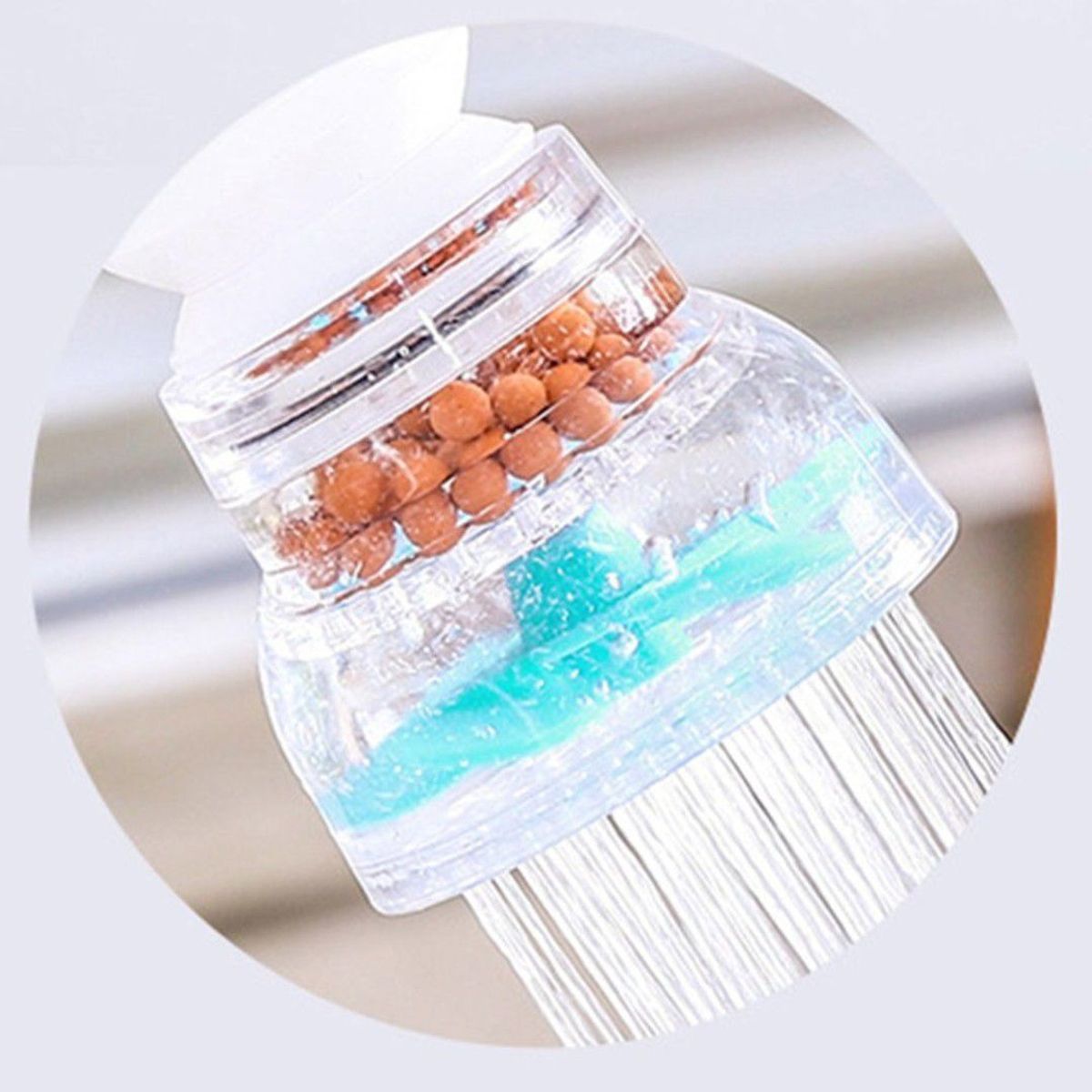 TODO FIT - Filtro Extensor de Caño Ajustable para Ahorro de Agua Celeste