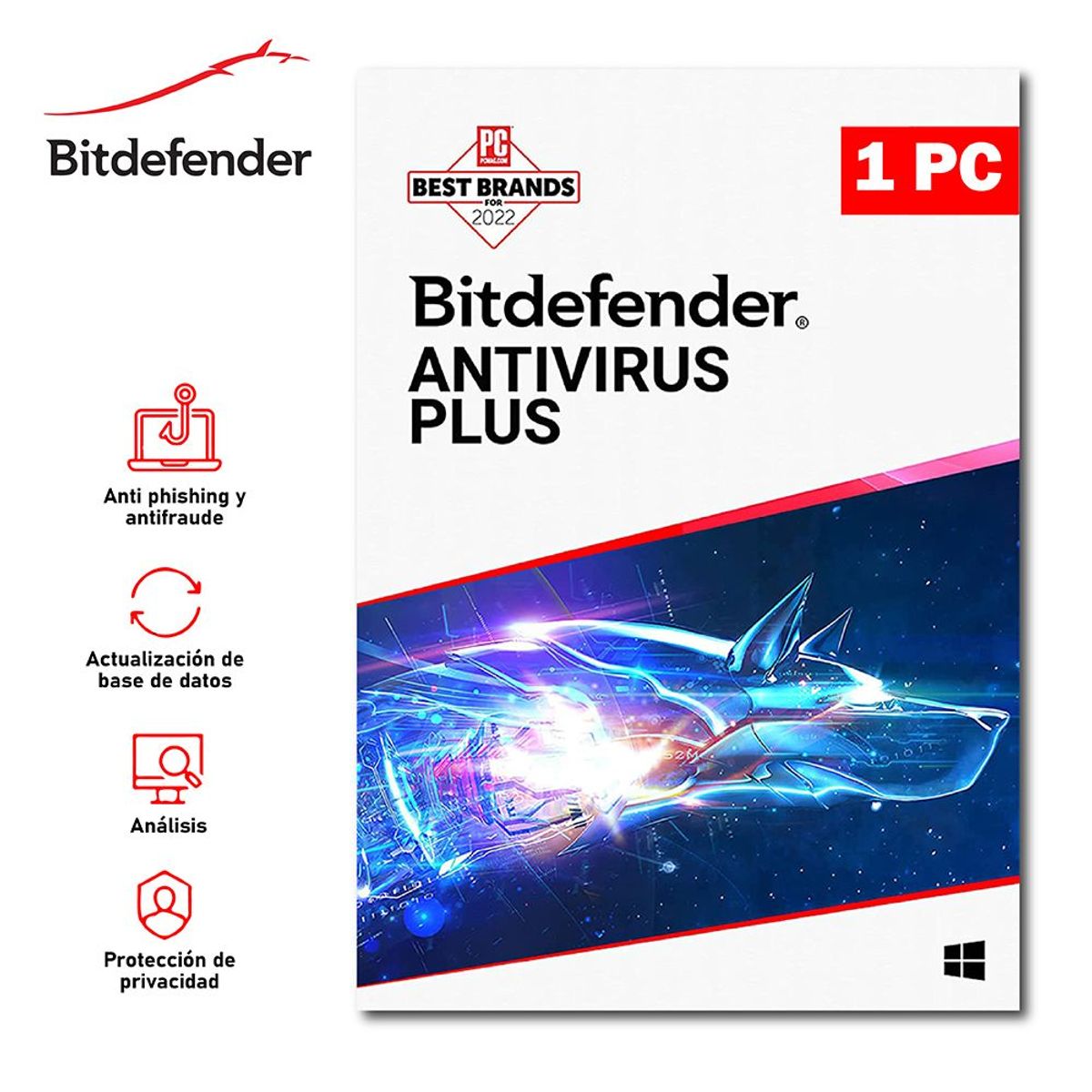 BITDEFENDER - BITDEFENDER ANTIVIRUS PLUS - 1 DISPOSITIVO POR AÑO