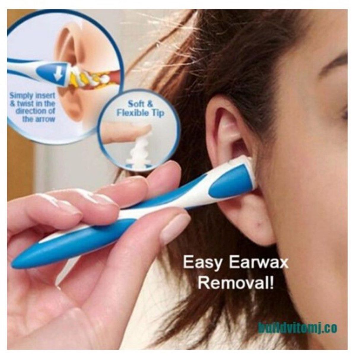 GENERICO - Limpiador de oídos+ 16 cabezales de silicona+ estuche portátil