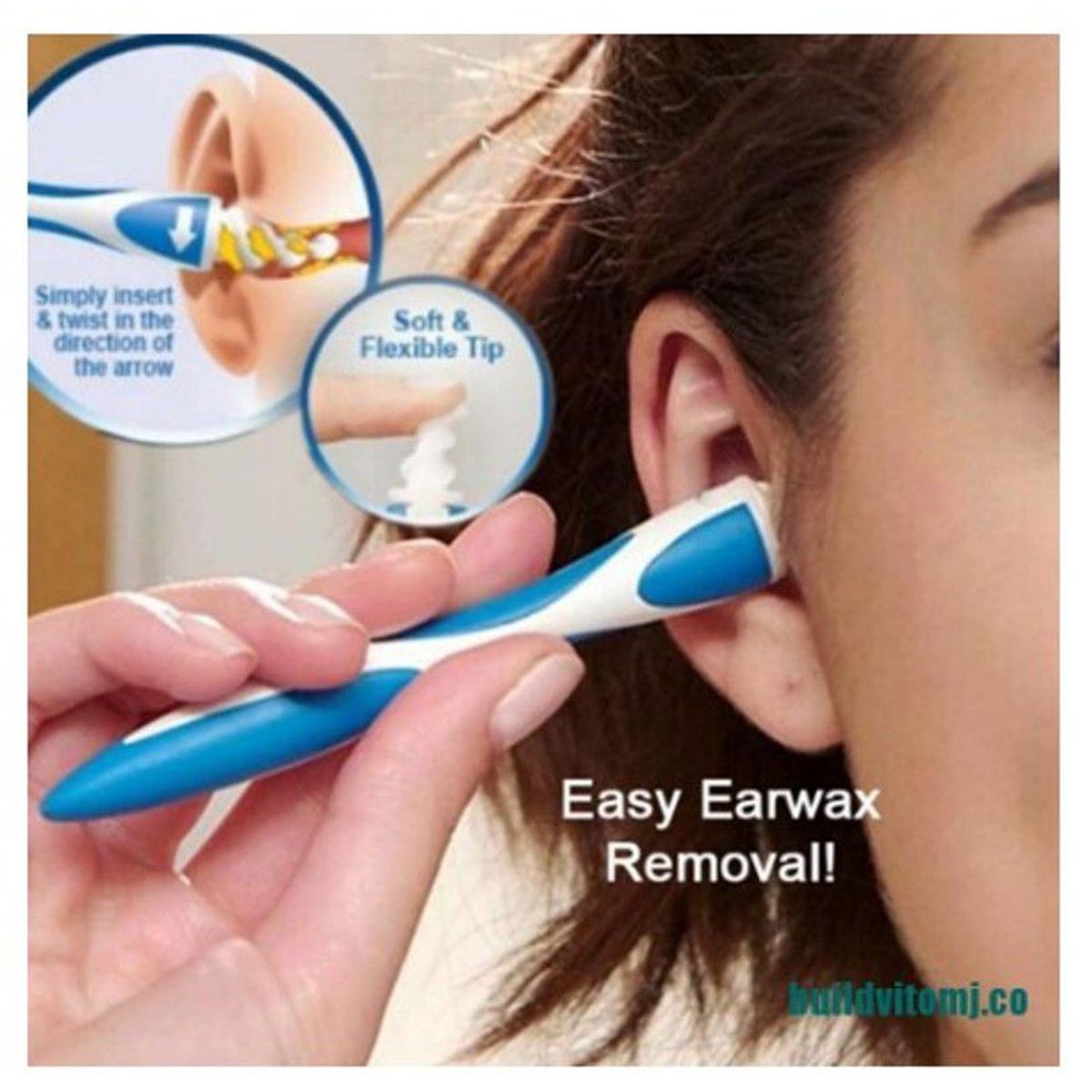 GENERICO - Limpiador de oídos+ 16 cabezales de silicona+ estuche portátil