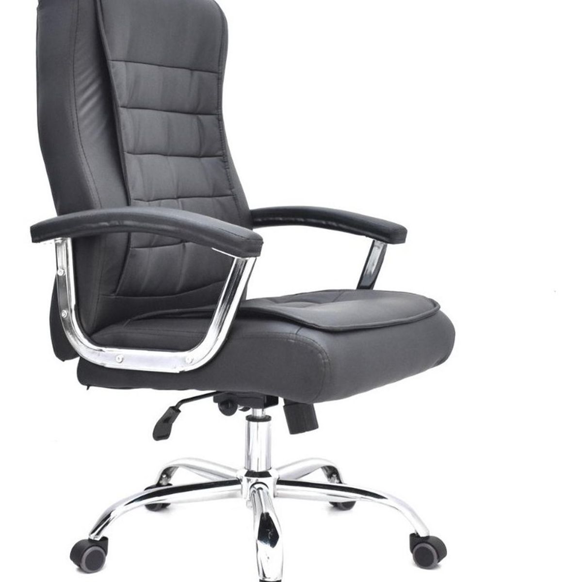 BONNO - Silla De Escritorio Shiny Eco Negro Con Cabecero Bonno